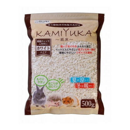 【4個セット】 シーズイシハラ クリーンモフ KAMIYUKA ホワイト 500g x4 2kg 小動物用 床材 紙床 かみゆか 日本製 国産 うさぎ ハムスター ケージ ゲージ おうち 床 紙製床材