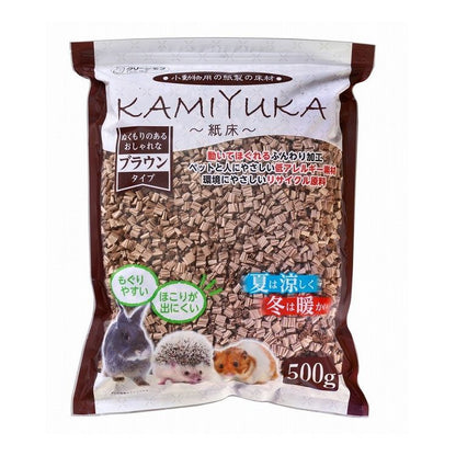 【4個セット】 シーズイシハラ クリーンモフ KAMIYUKA ブラウン 500g x4 2kg 小動物用 床材 紙床 かみゆか 日本製 国産 うさぎ ハムスター ケージ ゲージ おうち 床 紙製床材