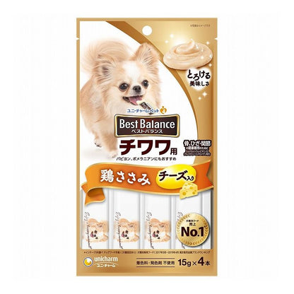 【12個セット】 ユニチャーム ベストバランスおやつ チワワ用 鶏ささみ 15g×4本