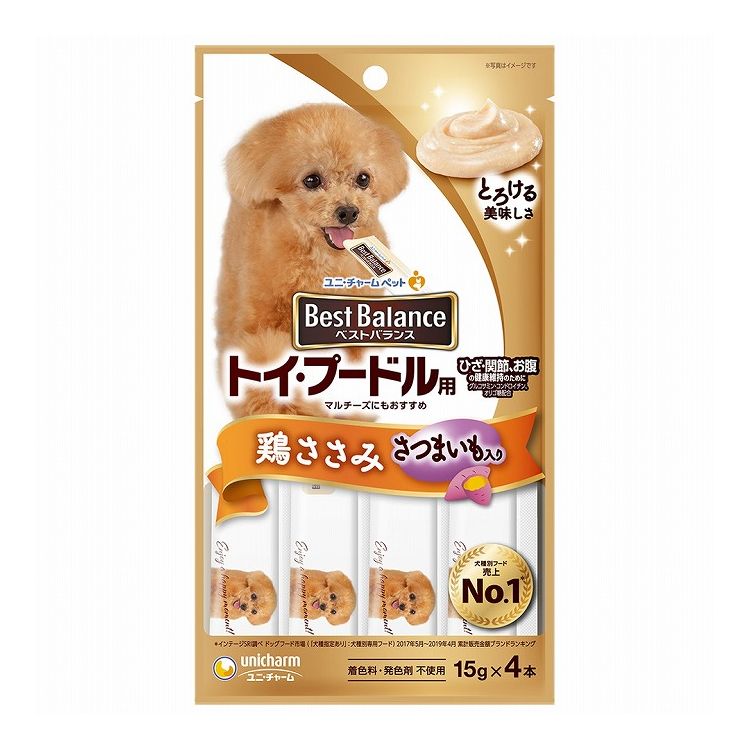 【24個セット】 ユニチャーム ベストバランスおやつ トイ・プードル用 鶏ささみ入り 15g×4本