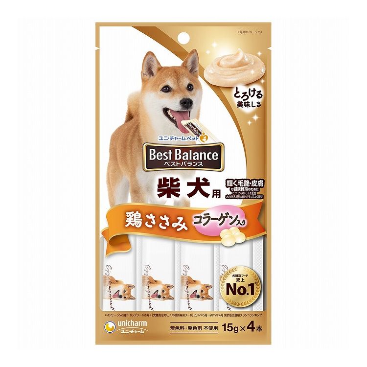 【12個セット】 ユニチャーム ベストバランスおやつ 柴犬用 鶏ささみ入り 15g×4本