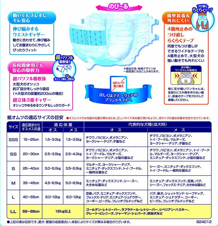 【2個セット】 ユニチャーム マナーウェア 長時間オムツ LLサイズ 5枚