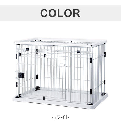 ボンビアルコン 犬用 ケージ サークル スライドドア & ペットレー クリアメッシュ S 木製 ウッド調 屋根付き 犬用ケージ ゲージ ハウス 横開き 木目 小型 コンパクト ウッドワン スライドドアサークル