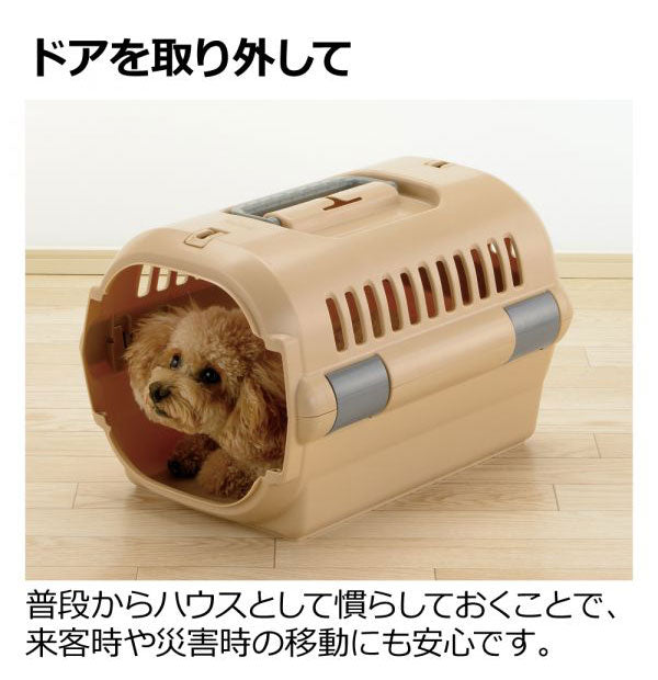 リッチェル キャンピングキャリー ファイン Mサイズ 小型犬・猫用 持ち運び バスケット シングルドア ワイドハンドル