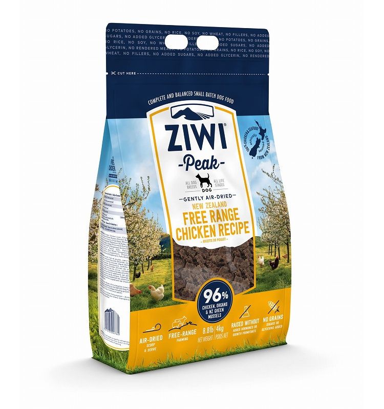 ジウィピーク エアドライ ドッグフード フリーレンジチキン 4kg ZIWI PEAK 犬用 ドッグ 主食 フード 鶏肉